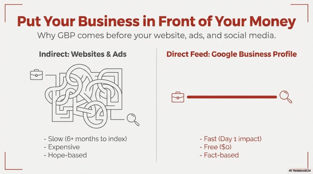 Google Business Profile before website.
